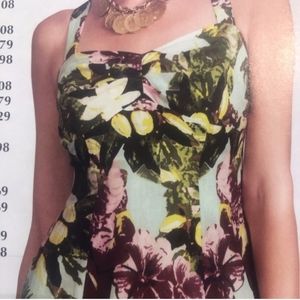 🦋Cabi tropical cross-over strap cami top style 340 silk and cotton size 4